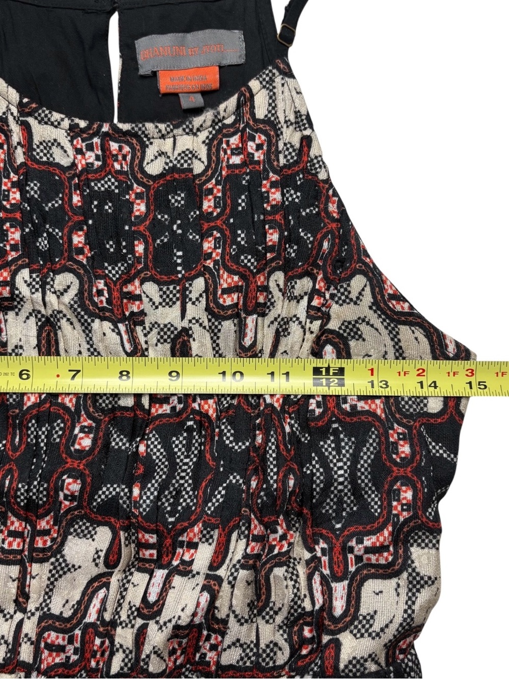 Anthropologie Bhanuni by Jyoti Tiered Maxi Dress Boho Print Size 4 - Picture 11 of 16